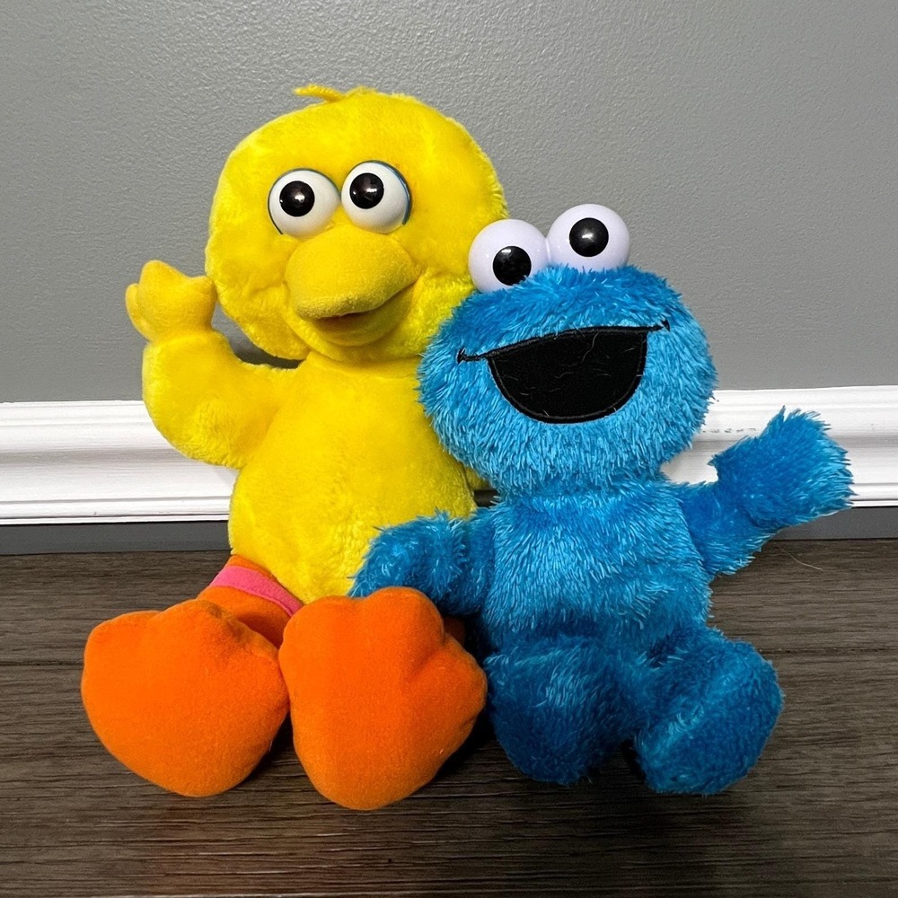Sesame Street Big Bird Cookie Monster‎ Plush Tyco Hasbro Vintage Stuffed